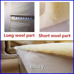 2PCS Genuine Australian Sheepskin Fur Long Wool Car SUV Front Seat Cushion Cover