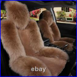 2x Soft Genuine Australian Sheepskin Fur Long Wool Car Front Seat Covers Winter