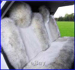 3Pcs Genuine Australian Sheepskin Fur Auto Car Front+Rear Seat Covers For Winter