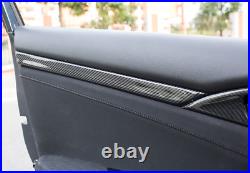 4X Real Carbon fiber Car Inner Door Panel Decor Trim For Honda Civic 10th 16-20