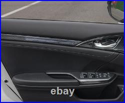4X Real Carbon fiber Car Inner Door Panel Decor Trim For Honda Civic 10th 16-20