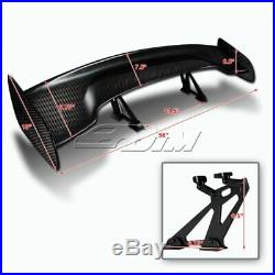 57 Real Carbon Fiber Adjustable Rear Trunk GT Style Spoiler Wing Universal