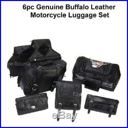 6pc Genuine Leather Motorcycle Saddlebags Barrel Sissy Windshield Tool For Honda