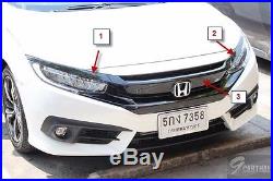 Asian Black Molding Front Grille Extension Assy RL Honda Civic RS 16-18 Genuine