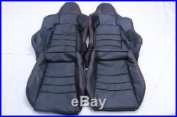 Custom Made Honda S2000 AP2 Real Leather Seat Covers Black Red Stitching