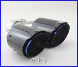 Durable 63mm Inlet 89mm Real Carbon Fiber Car Dual Exhaust Pipe Tail Muffler Tip