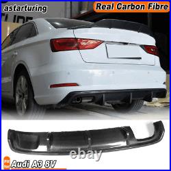 Fit For Audi A3 Standard Bumper 2014-2016 REAL Carbon Rear Diffuser Spoiler Lip