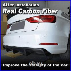 Fit For Audi A3 Standard Bumper 2014-2016 REAL Carbon Rear Diffuser Spoiler Lip