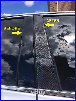 Fits Honda Accord 4DR 2013-2017 Real Carbon Fiber Black Window Pillar Posts 6PCS
