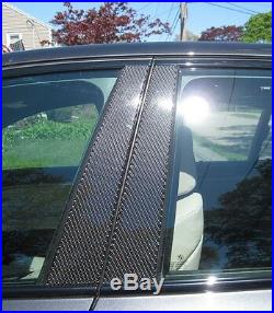 Fits Honda Civic 4DR 2006-2011 Real Carbon Fiber Black Window Pillar Posts 6PCS
