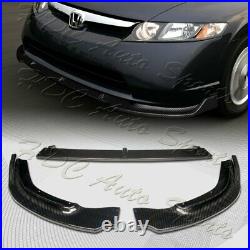 For 06-08 Honda Civic 4DR CS-Style Real Carbon Fiber Front Bumper Body Kit Lip