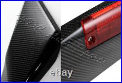 For 13-15 Honda Civic 4DR Real Carbon Fiber Rear Trunk Spoiler WithLED Brake Light