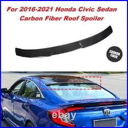 For 2016-2021 Honda Civic Sedan Real Carbon Fiber Rear Roof Visor Spoiler Wing