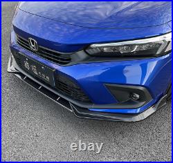 For 2022 Honda Civic 11th Carbon Fiber Style Front Bumper Lip Spoiler Splitter