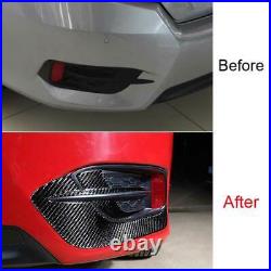 For Honda 10th Civic 2016-2021 Real Carbon Fiber Rear Fog Light Lamp Frame 2pcs