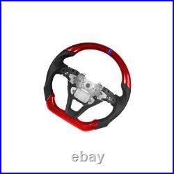 For Honda Accord 18-2021 Real Red Carbon Fiber+Black Steering Wheel Replacement