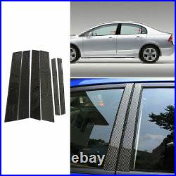 For Honda Civic 2006-2011 Car Window Bc Pillar Trim Sticker Real Carbon Fiber