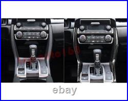 For Honda Civic 2016-2021 Real Carbon Fiber Shift Box Gear Panel Side Trim 2pcs