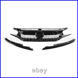 Front Grille Grill for Honda Civic Coupe Sedan Type-R Style Glossy Black Trim