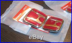 Front + Rear Emblems H red Genuine JDM Honda Civic Ek9 Type-R 96-00 (EG 92-95)