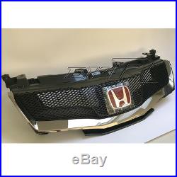 Genuine Honda Civic Front Sports Grille Grill 2006-2011 FN FK Type R+ red emblem