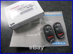 Genuine Honda Crv Cr-v Keyless Entry Transmitter Remote Kit (2 Fobs / Remotes)
