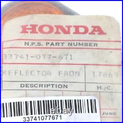 Genuine Honda Front Reflector Oem New 33741077671