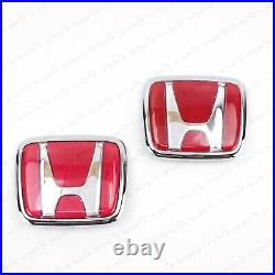 Genuine Honda Integra Dc2 Db8 Type-r Front & Rear Emblems Jdm Itr Red Badges Oem