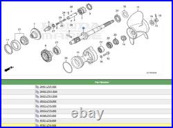 Genuine Honda SHAFT, PROPELLER 41161-ZY6-000 OEM NEW BF115-BF150