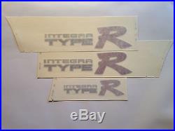 Genuine OEM Acura Honda INTEGRA TYPE R side and rear Decal set Silver outline