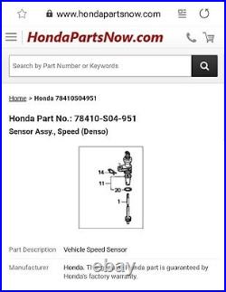 Genuine OEM Honda 96-00 Civic Speed Sensor
