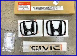 Genuine OEM Honda Civic 4dr Sedan Gloss Black Logo Emblem Set 08F20T20100 22-24