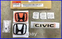 Genuine OEM Honda Civic 5dr Hatch Gloss Black Logo Emblem Set 08F20T47100A 22 24