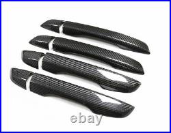 Gloss Real Dry Carbon Fiber No Button Handle Cover Trim Fits 16-21 Civic si R