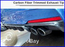 Glossy Real Carbon Fiber Car Exhaust Pipe Dual Pipe Tail Muffler Tip -Right Side