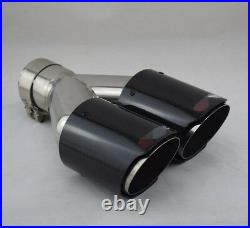 Glossy Real Carbon Fiber ID3.0 OD4.0 Car Dual Pipe Exhaust Tail Muffler Tip