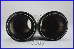 Glossy Real Carbon Fiber ID3.0 OD4.0 Car Dual Pipe Exhaust Tail Muffler Tip