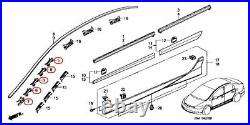 HONDA OEM Molding L&R Drip Side & Clip Set of 18 for CIVIC