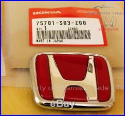 Honda Civic EK9 Type R FRONT AND REAR EMBLEMS JDM Red Genuine Badges MK6 1996-99