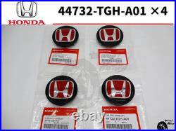 Honda Genuine Acura Civic Type-R Wheel Center Cap Red Emblem 4 piece Set New