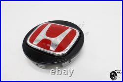 Honda Genuine Acura Civic Type-R Wheel Center Cap Red Emblem 4 piece Set New