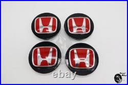 Honda Genuine Acura Civic Type-R Wheel Center Cap Red Emblem 4 piece Set New