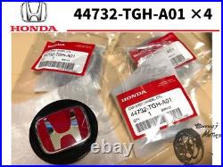 Honda Genuine Acura Civic Type-R Wheel Center Cap Red Emblem 4 piece Set New