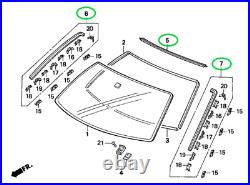 Honda Genuine Molding FR Windshield Side RH & LH Upper Set Civic 1992-1995 OEM