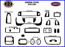Interior Dash Trim Kit 3M 3D 22-Parts Burl Wood FOR HONDA CIVIC 1995-2001