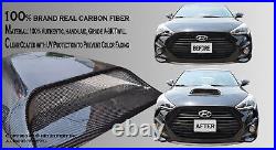 JDM 100% Real Carbon Fiber DECORATIVE FUNCTIONAL HOOD SCOOP AIR FLOW VENT W109