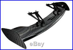 Jdm Real Carbon Fiber Gt Style 57 Racing Rear Back Spoiler / Wing+brackets D56