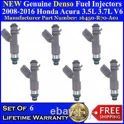 NEW 6 Genuine Denso Fuel Injectors For 2010-2011 Honda Accord Crosstour 3.5L V6