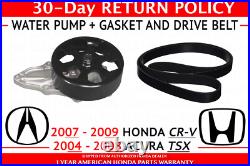 NEW GENUINE HONDA CR-V & ACURA TSX WATER PUMP With GASKET AND DRIVE BELT