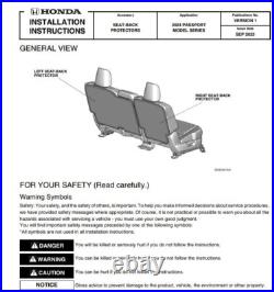 New! Genuine Honda Seat Back Protectors (Fits 2024-2025 Passport)